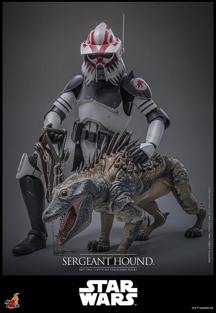 Hot Toys Star Wars The Clone Wars Sergeant Hound con criatura Massiff