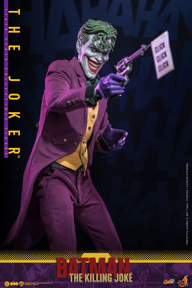 Primer plano del rostro de The Joker Batman: The Killing Joke Hot Toys escala 1/6