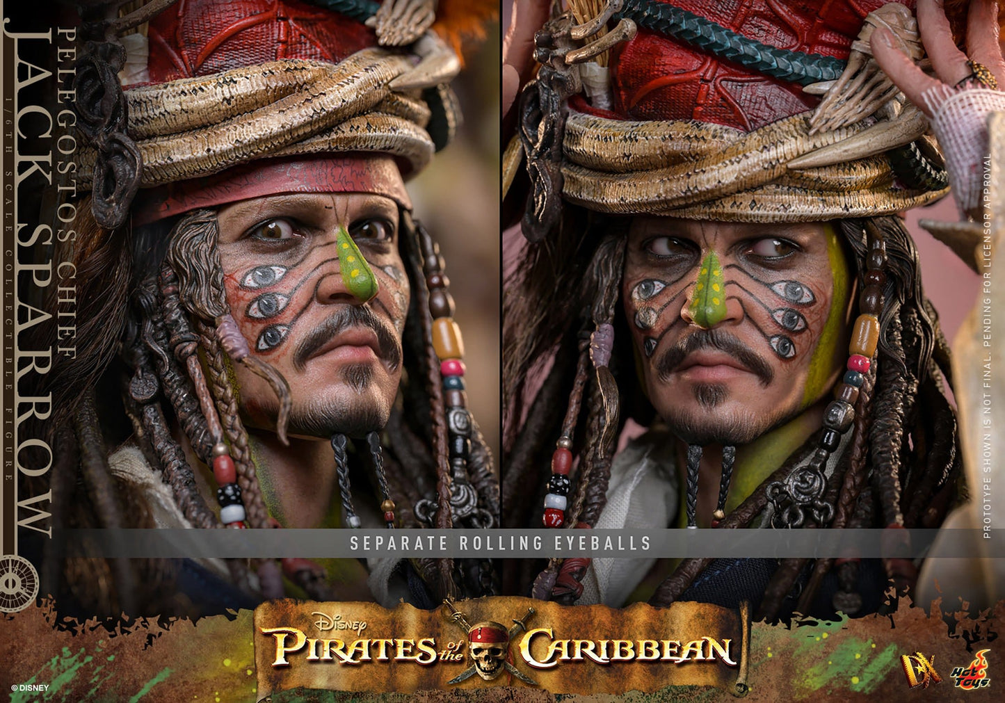 JACK SPARROW (PELEGOSTOS CHIEF) – (HOT TOYS – PIRATAS DEL CARIBE: EL COFRE DEL HOMBRE MUERTO)