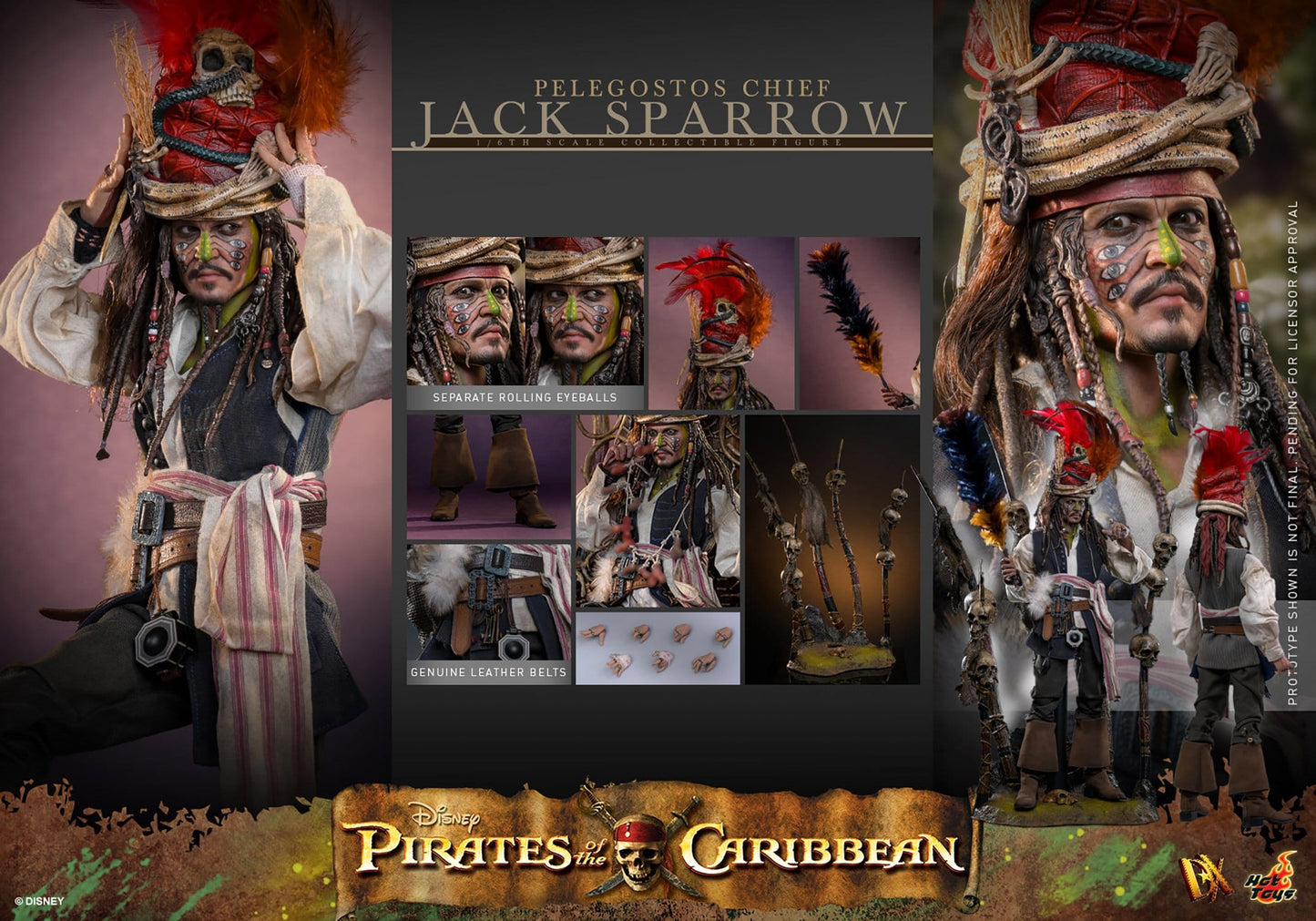 JACK SPARROW (PELEGOSTOS CHIEF) – (HOT TOYS – PIRATAS DEL CARIBE: EL COFRE DEL HOMBRE MUERTO)