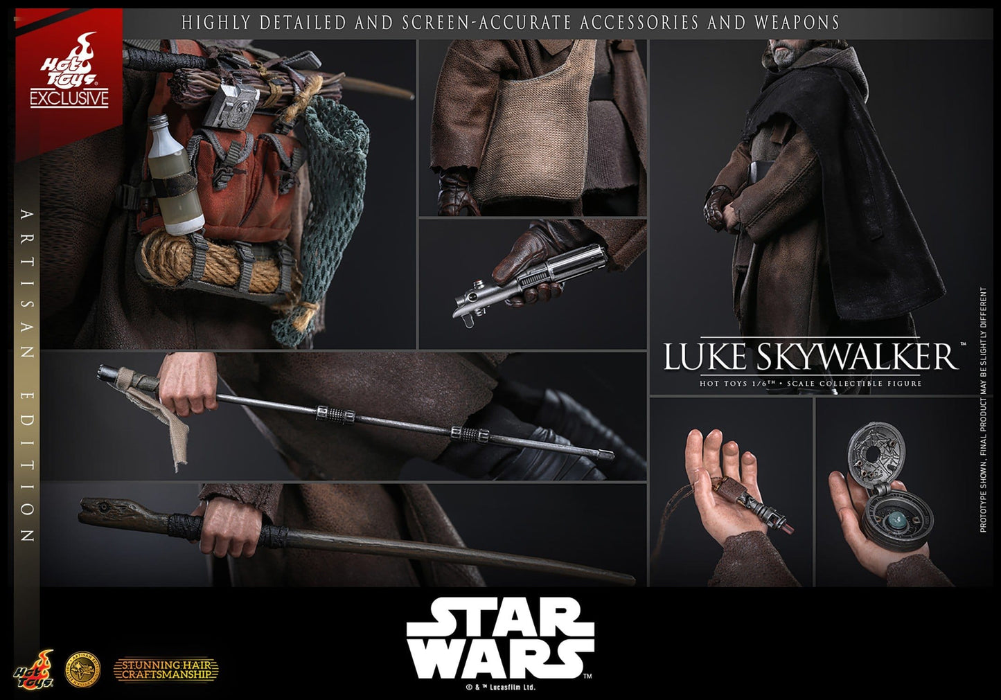 LUKE SKYWALKER ARTISAN HOT TOYS 1/6 STAR WARS 29 CM