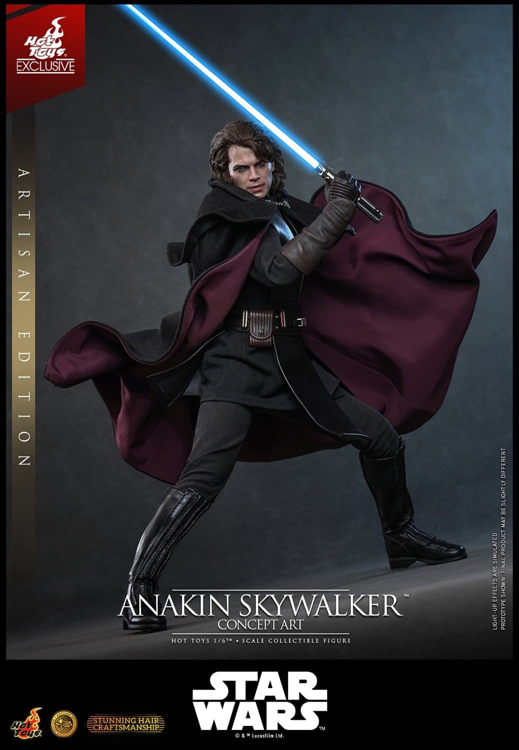 ANAKIN SKYWALKER CONCEPT ART ARTISAN HOT TOYS 1/6 STAR WARS 31 CM