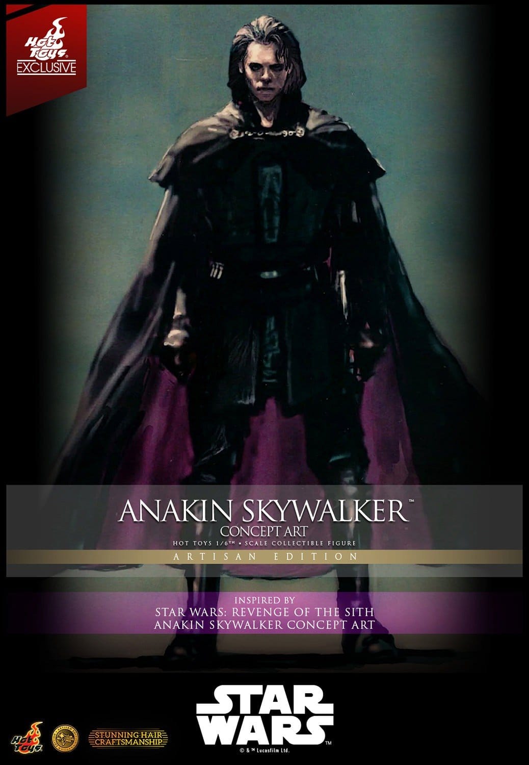 ANAKIN SKYWALKER CONCEPT ART ARTISAN HOT TOYS 1/6 STAR WARS 31 CM