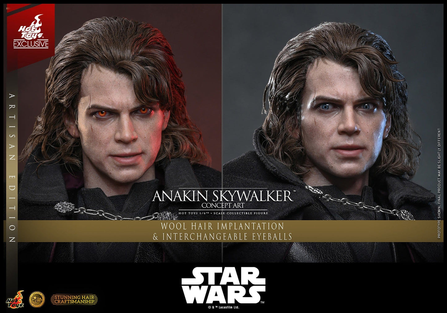 ANAKIN SKYWALKER CONCEPT ART ARTISAN HOT TOYS 1/6 STAR WARS 31 CM