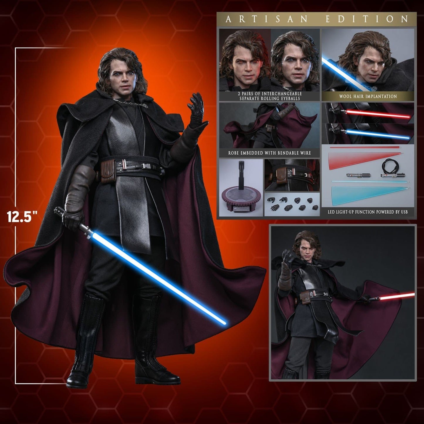 ANAKIN SKYWALKER CONCEPT ART ARTISAN HOT TOYS 1/6 STAR WARS 31 CM