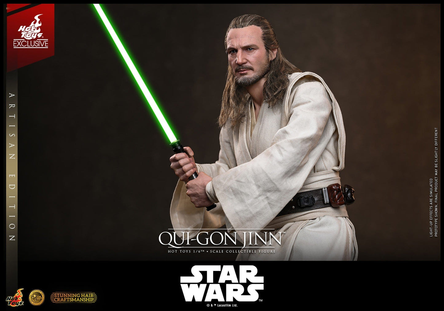 QUI-GON JINN ARTISAN HOT TOYS 1/6 STAR WARS 32 CM