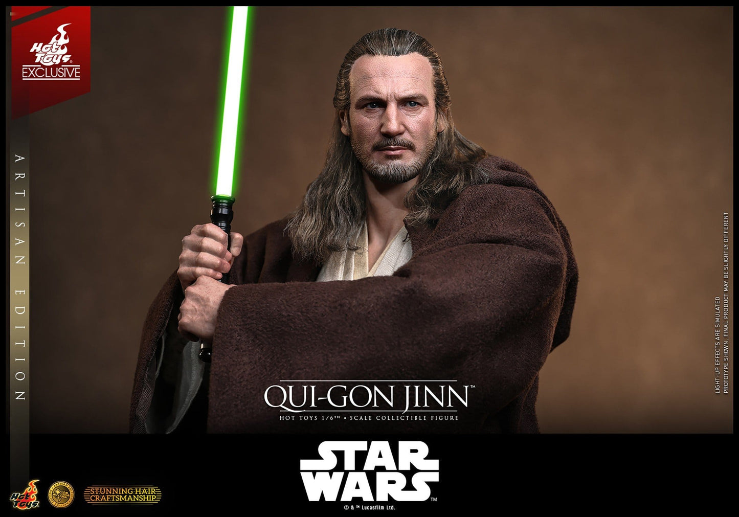 QUI-GON JINN ARTISAN HOT TOYS 1/6 STAR WARS 32 CM