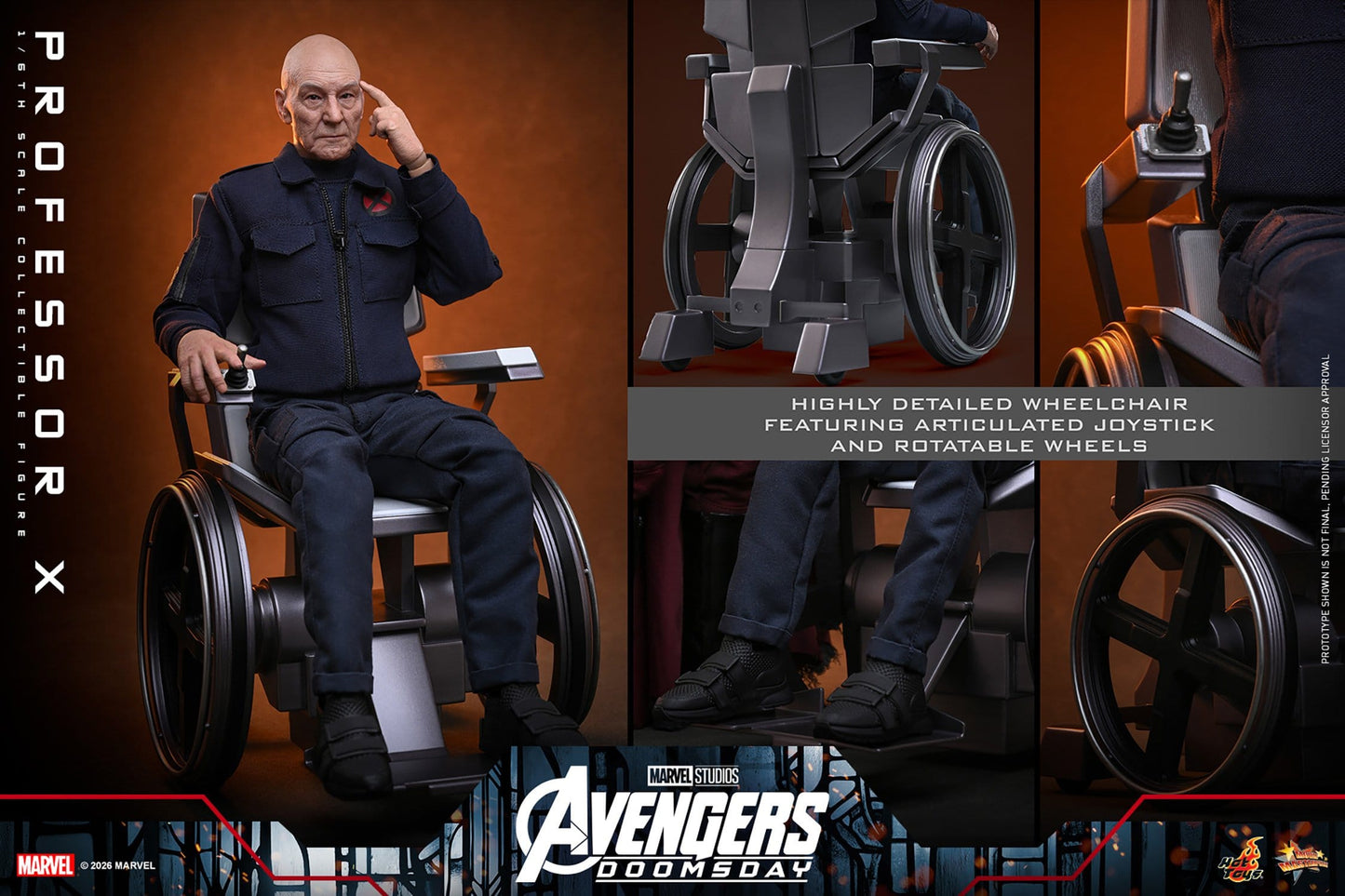PROFESSOR X AVENGERS DOOMSDAY HOT TOYS 1/6 25 CM