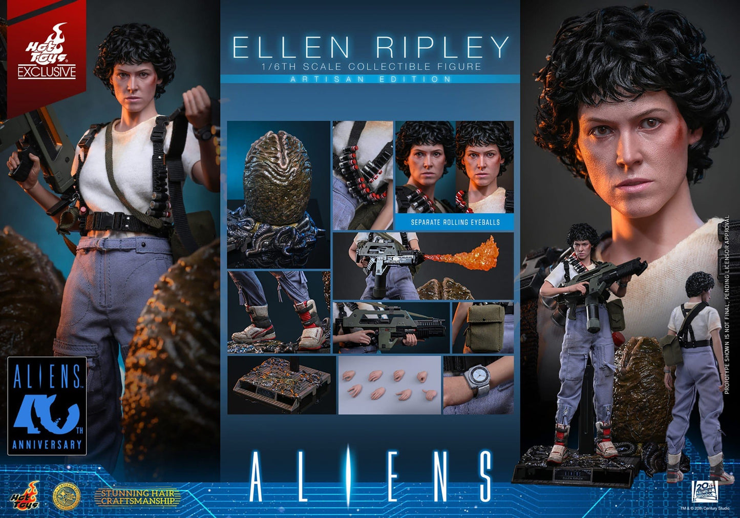 ELLEN RIPLEY ARTISAN DELUXE HOT TOYS 1/6 ALIENS 30 CM