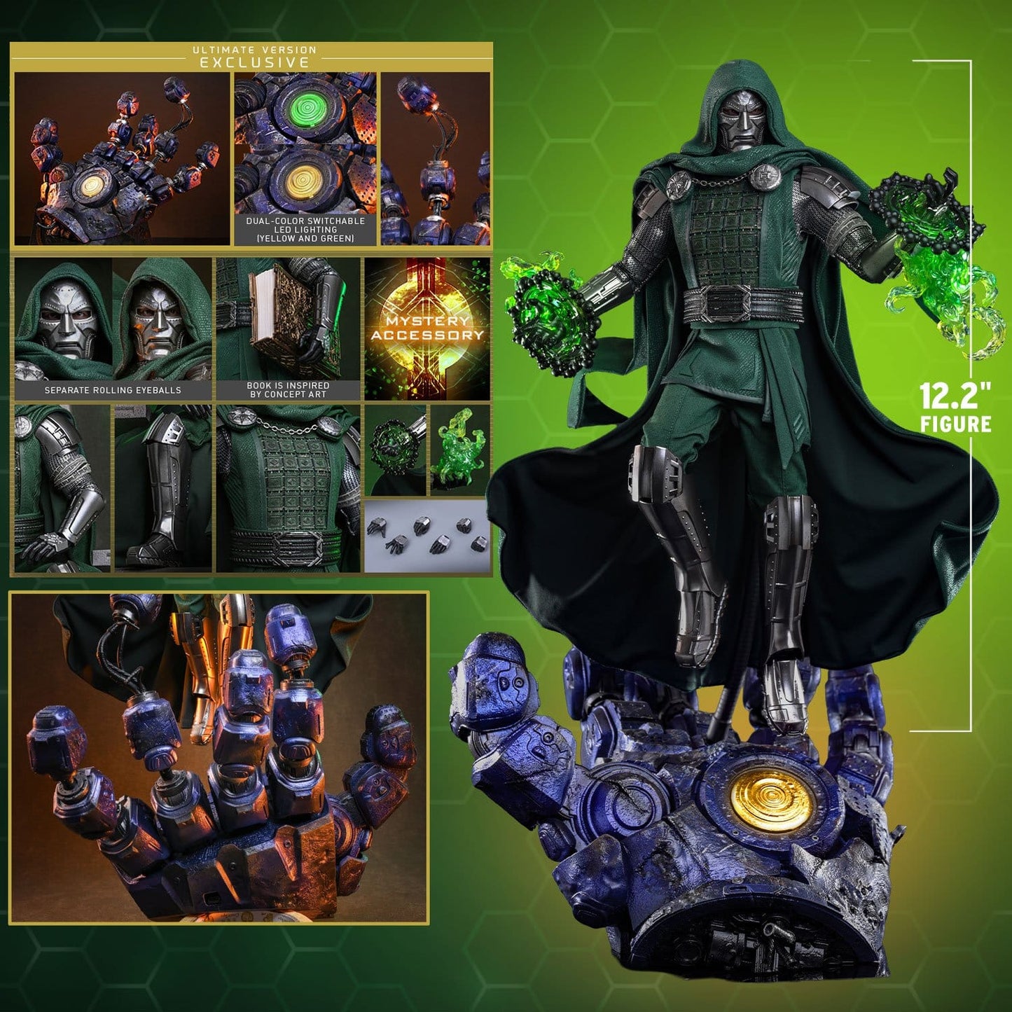 DOCTOR DOOM FIGURA HOT TOYS AVENGERS: DOOMSDAY ULTIMATE VERSION 1/6 31 CM