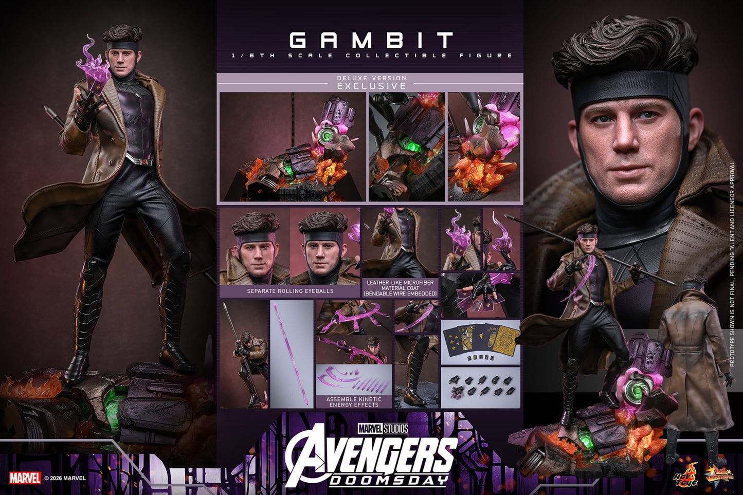GAMBIT FIGURA HOT TOYS AVENGERS: DOOMSDAY DELUXE VERSION 1/6 31 CM