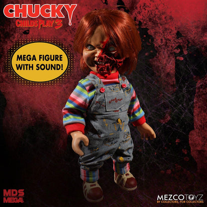 CHUCKY PIZZA FACE CHILD'S PLAY 3 DESIGNER SERIES MUÑECA PARLANTE 38 CM MEZCO TOYZ