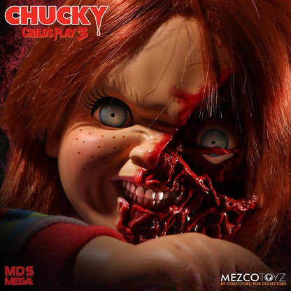CHUCKY PIZZA FACE CHILD'S PLAY 3 DESIGNER SERIES MUÑECA PARLANTE 38 CM MEZCO TOYZ