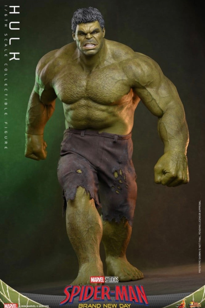 Hulk figura 1/6 Hot Toys Spider-Man Brand New Day 51 cm vista frontal