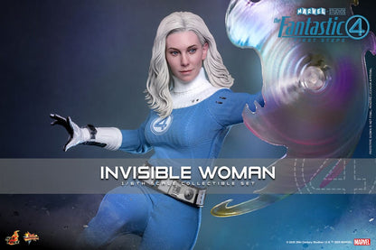 Detalles del rostro y accesorios de la figura articulada de Sue Storm