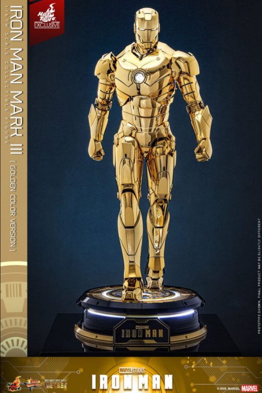 Figura Iron Man Mark III Gold Color Version Hot Toys Diecast escala 1/6.