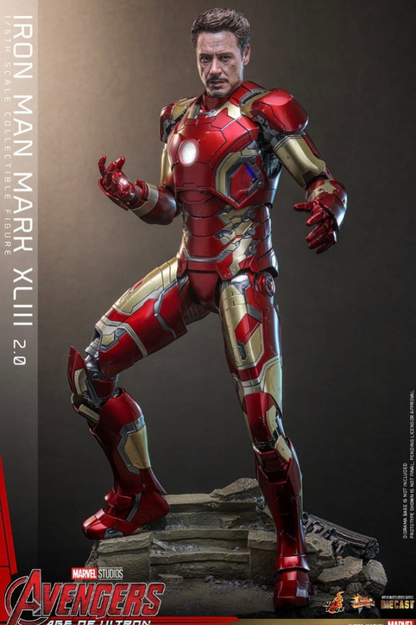 Figura Iron Man Mark XLIII 2.0 Hot Toys Movie Masterpiece Diecast 1/6 cuerpo completo Avengers Age of Ultron