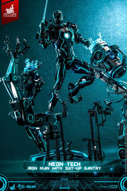Diorama Suit-Up Gantry con figura Neon Tech Iron Man Hot Toys Iron Man 2