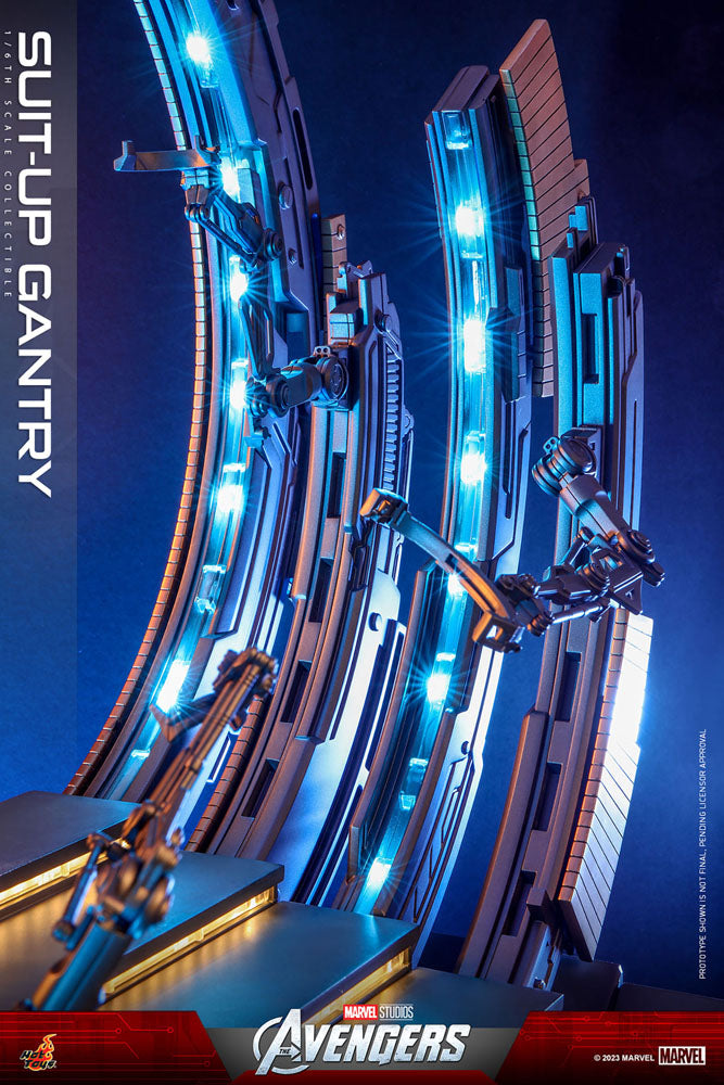 Caja original set accesorios Iron Man Suit-Up Gantry Hot Toys