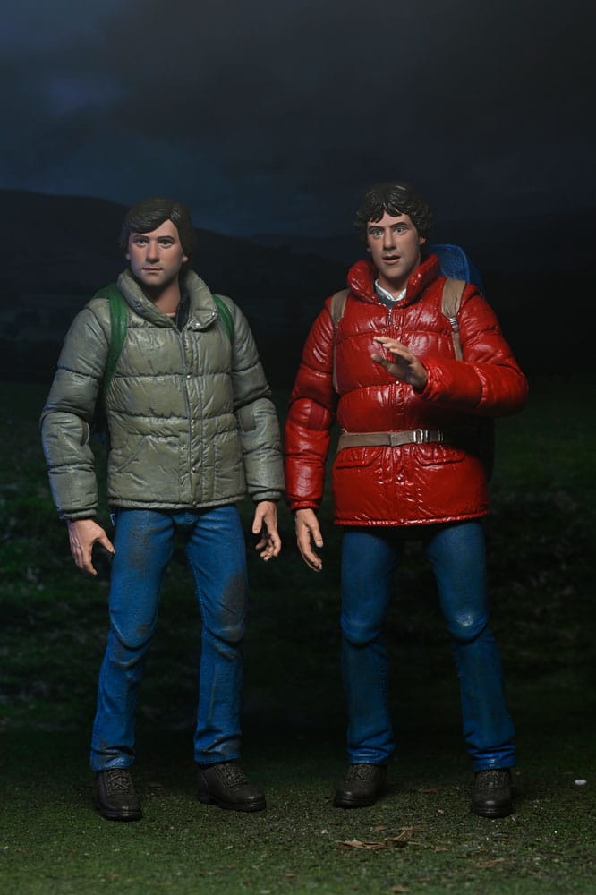 Pack de figuras Jack y David de NECA, basado en Un Hombre Lobo Americano en Londres.