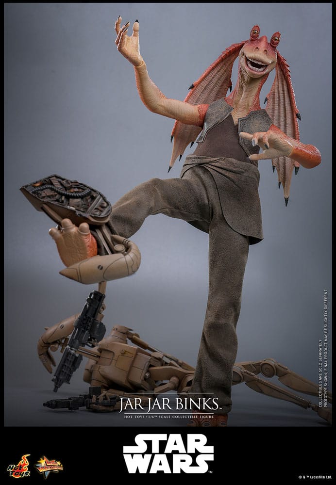 Figura articulada Jar Jar Binks 33 cm con base expositora Star Wars