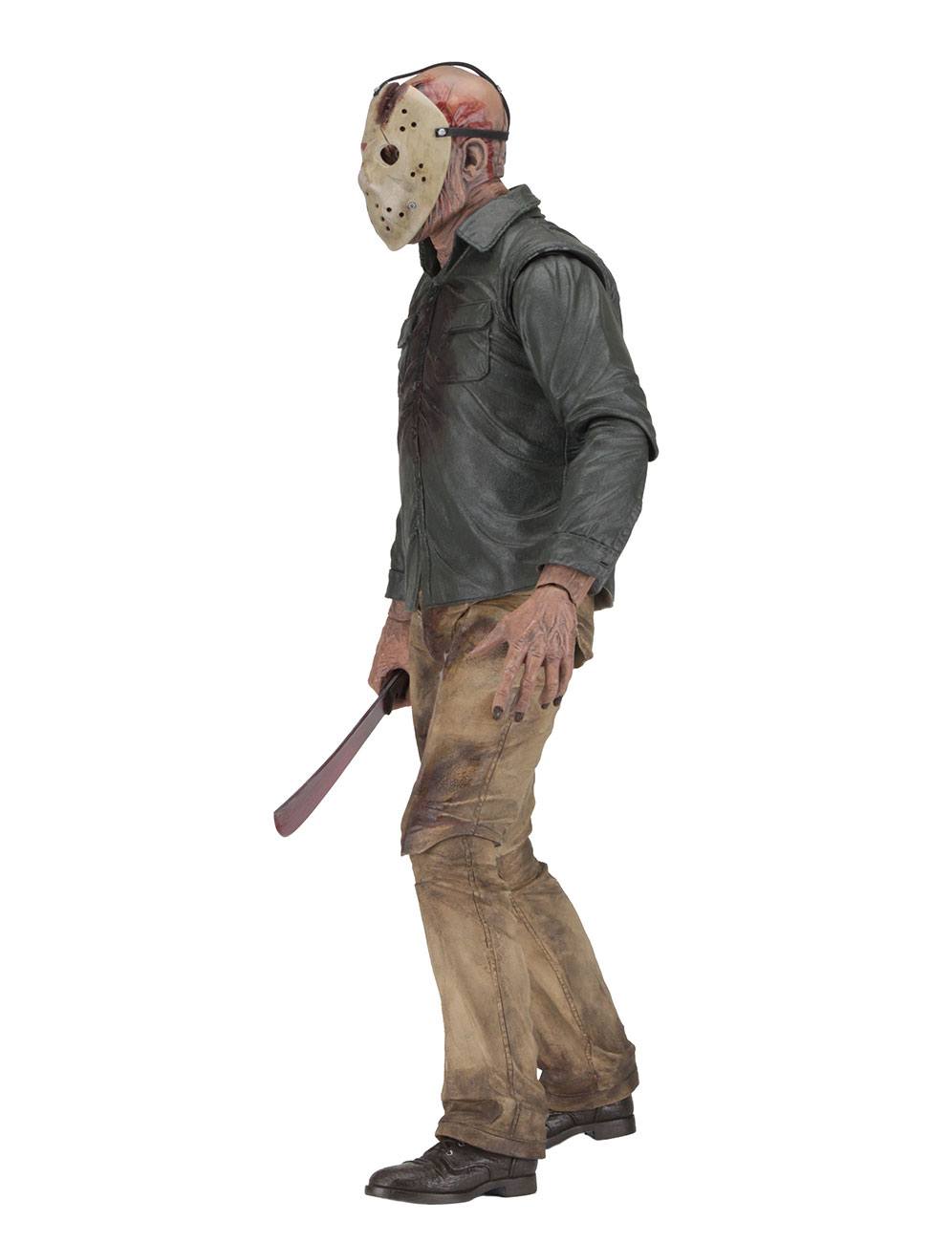 Figura articulada de Jason Voorhees con máscara y machete, 46 cm.