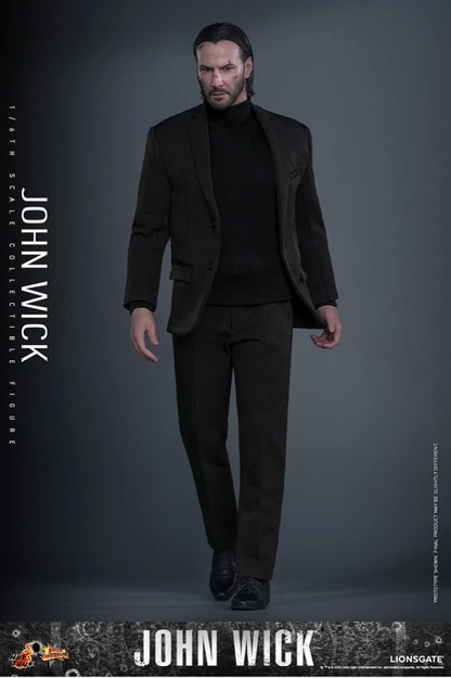 Figura JOHN WICK 1/6 Hot Toys Movie Masterpiece 31 cm con traje negro y accesorios de la película.