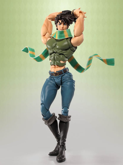 Figura articulada Joseph Joestar de Bandai en pose dinámica con bufanda.