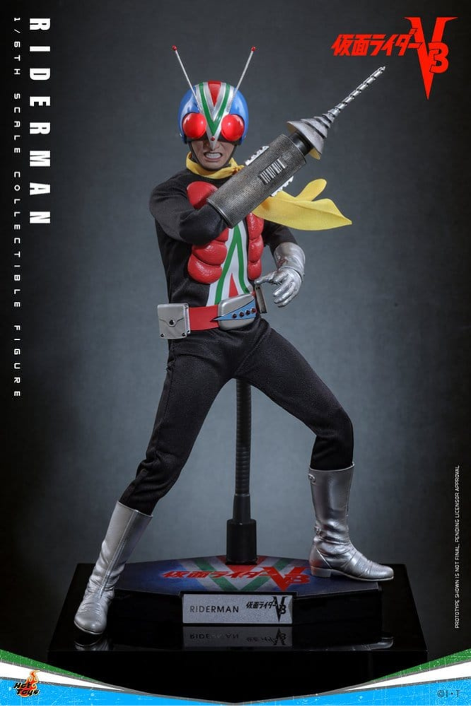 figura riderman hot toys 1 6 30 cm kamen rider v3 joji yuki figura colección