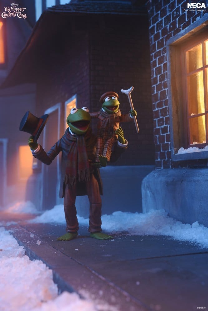 Pack Kermit Bob Cratchit y Robin Tiny Tim Ultimate NECA vista frontal