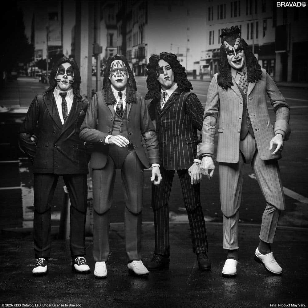Pack Dressed to Kill Album Cover KISS NECA vista frontal