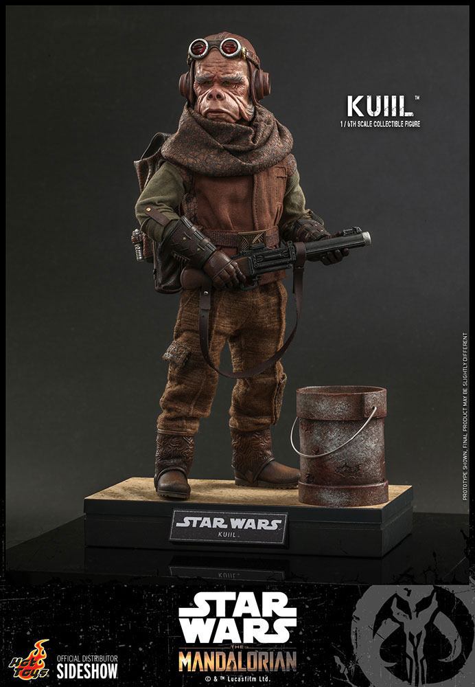 Figura Kuiil Hot Toys con accesorios Star Wars The Mandalorian escala 1/6