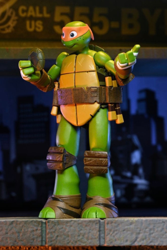 Figura Michelangelo Ultimate 18 cm NECA Las Tortugas Ninja en primer plano