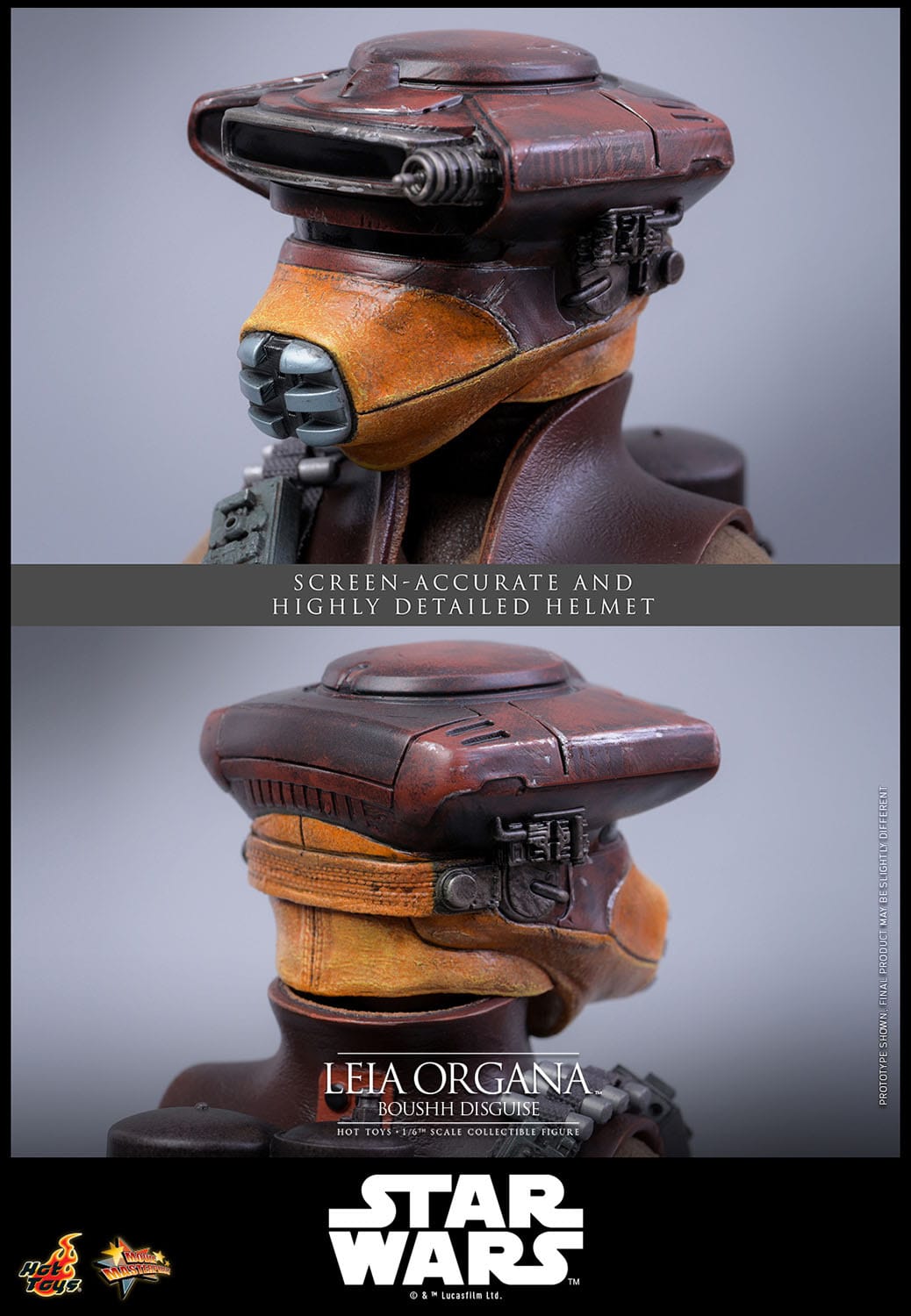 Accesorios incluidos en la figura Leia Organa Boushh Disguise Hot Toys escala 1/6