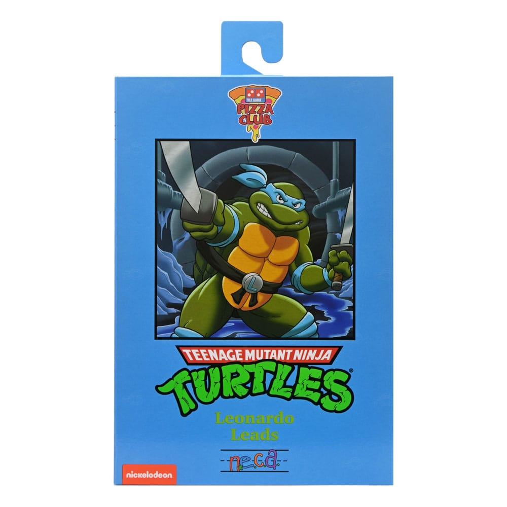 Caja estilo VHS de Leonardo TMNT edición cartoon con ilustraciones retro