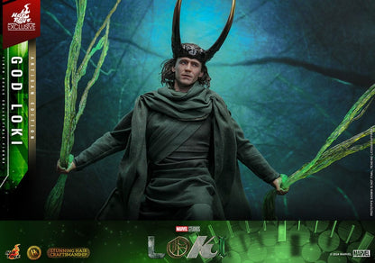 Trono dorado y accesorios de la figura God Loki Artisan Edition Hot Toys escala 1/6