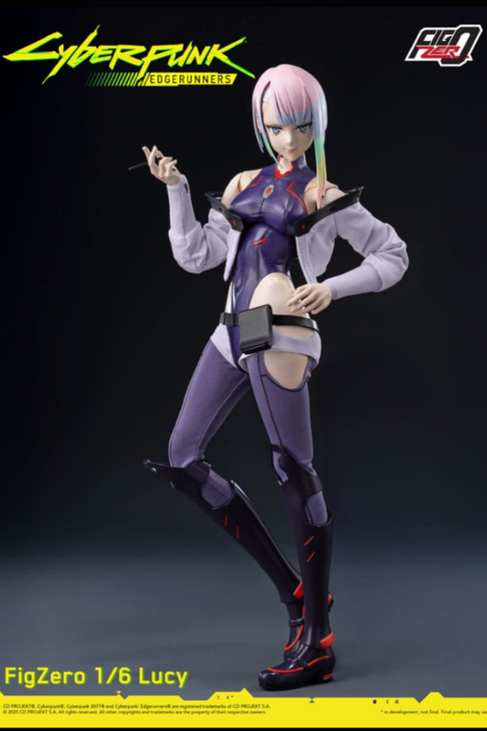 Figura Lucy 1/6 de Cyberpunk: Edgerunners de Threezero con detalles cibernéticos y acabado premium.
