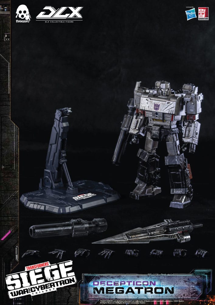 Megatron DLX de Transformers con accesorios y base.