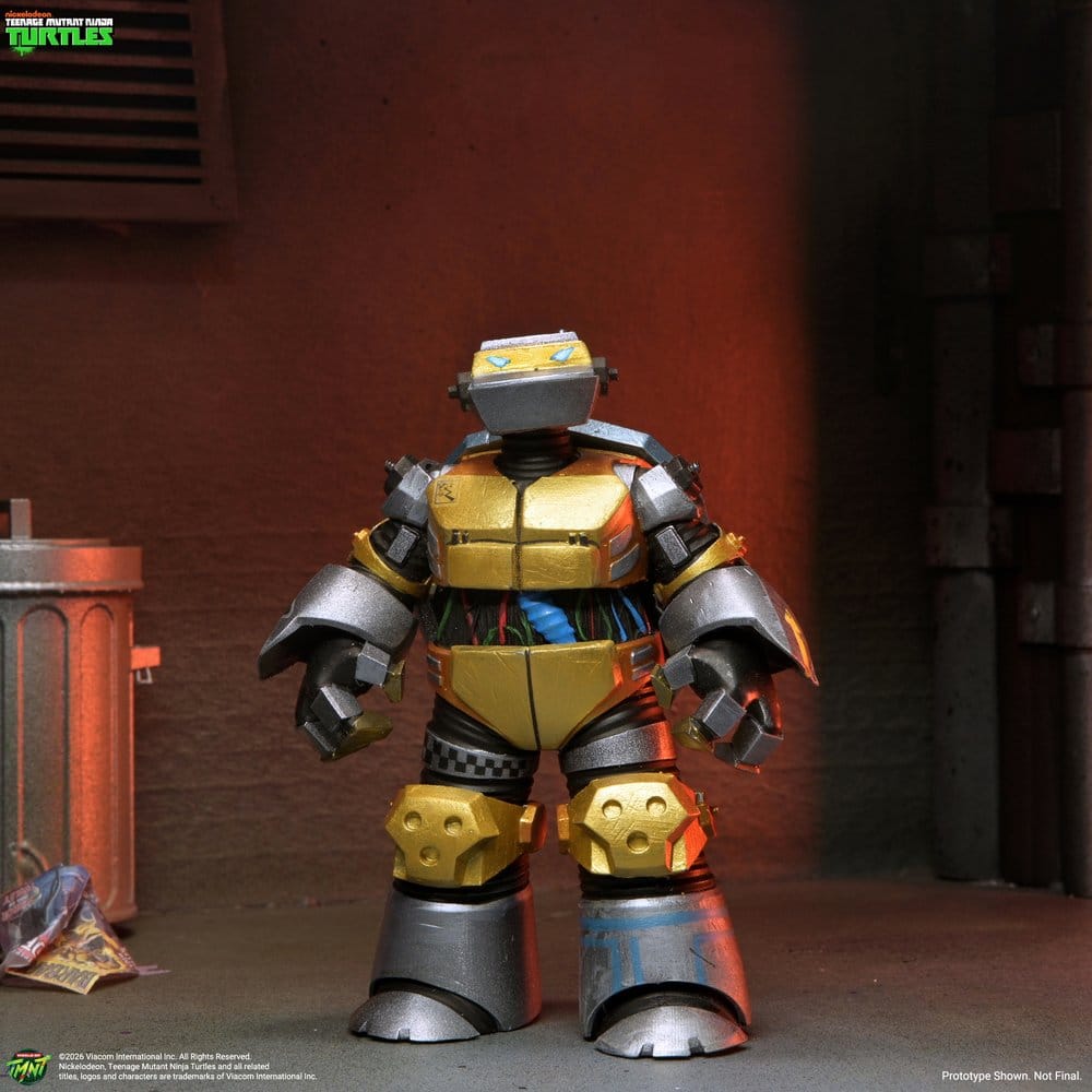 Figura articulada Metalhead Ultimate NECA inspirada en TMNT 2012 con acabado robótico