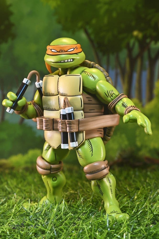Figura Michelangelo TMNT x Usagi Yojimbo NECA Ultimate 18 cm vista frontal