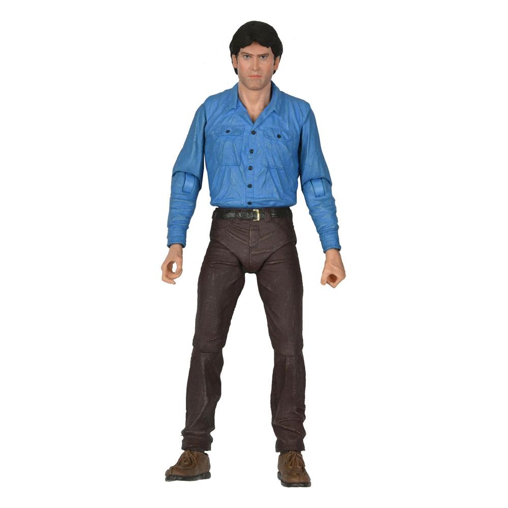 Figura coleccionista Ash Williams NECA Evil Dead con hacha y escopeta.