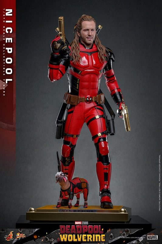 Figura Nicepool Hot Toys 1/6 de Deadpool & Wolverine con Dogpool y accesorios.