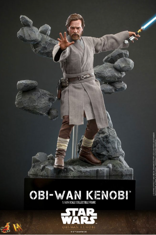 Figura coleccionable Obi-Wan Kenobi Hot Toys escala 1/6 basada en la serie Star Wars.