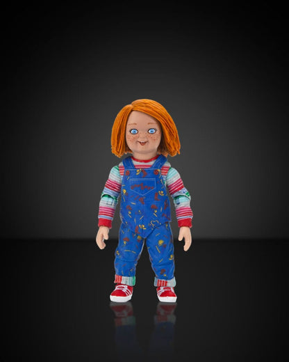 Figura individual de Chucky con mono azul y cuchillo pack surtido 12 figuras chucky tv series good guy neca 18cm.