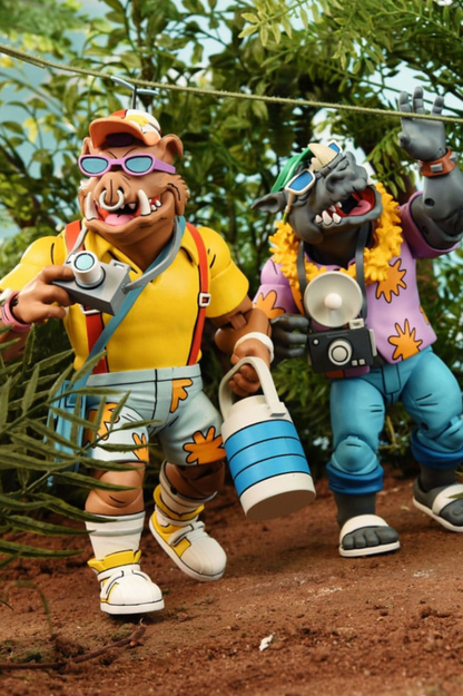 Pack figuras TMNT Bebop y Rocksteady 18 cm – NECA Cartoon 1980