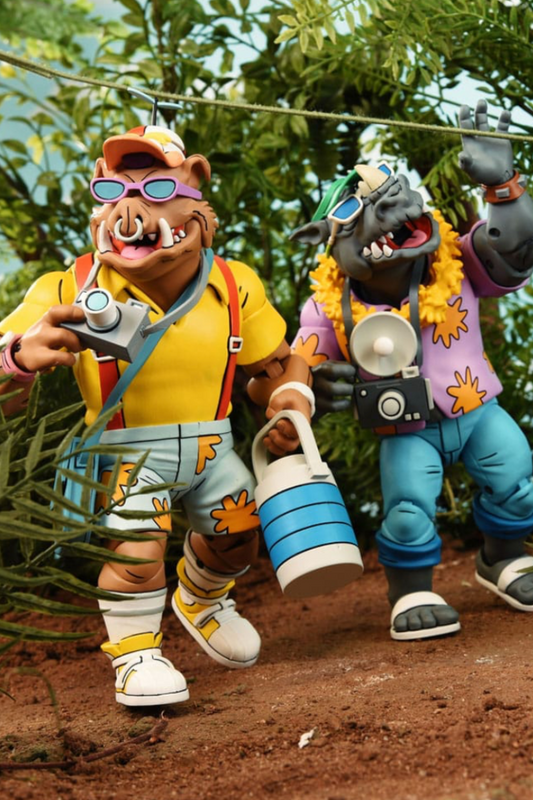 Pack figuras TMNT Bebop y Rocksteady 18 cm – NECA Cartoon 1980