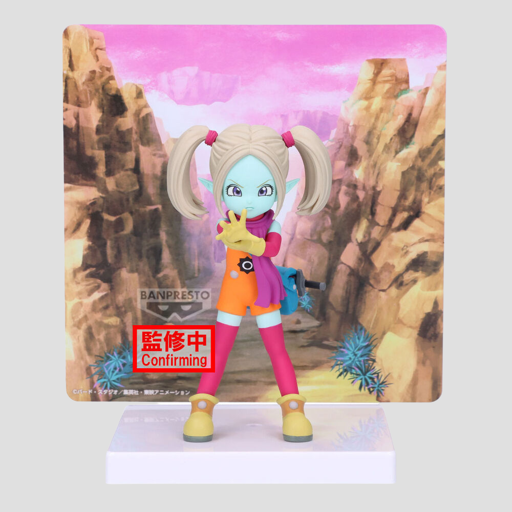 Figura de Panzy sobre base blanca con panel – Producto oficial Banpresto