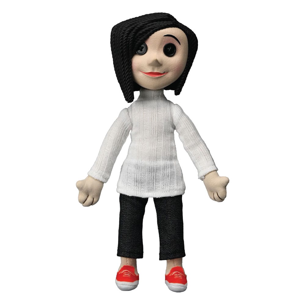 Vista frontal del peluche NECA Coraline Other Mother.