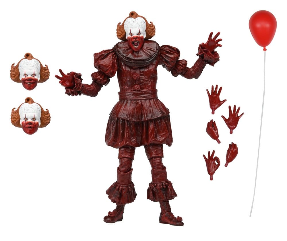 Figura Pennywise NECA Blood con cabezas y manos intercambiables