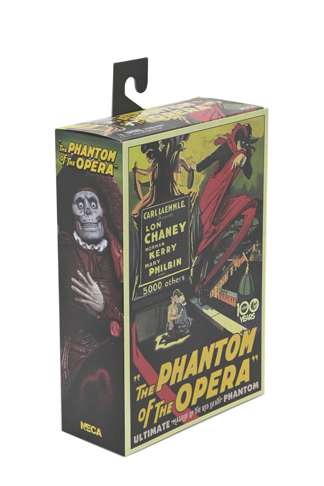 Vista frontal de la figura Phantom of the Opera Masque of the Red Death de NECA con cabezas intercambiables.